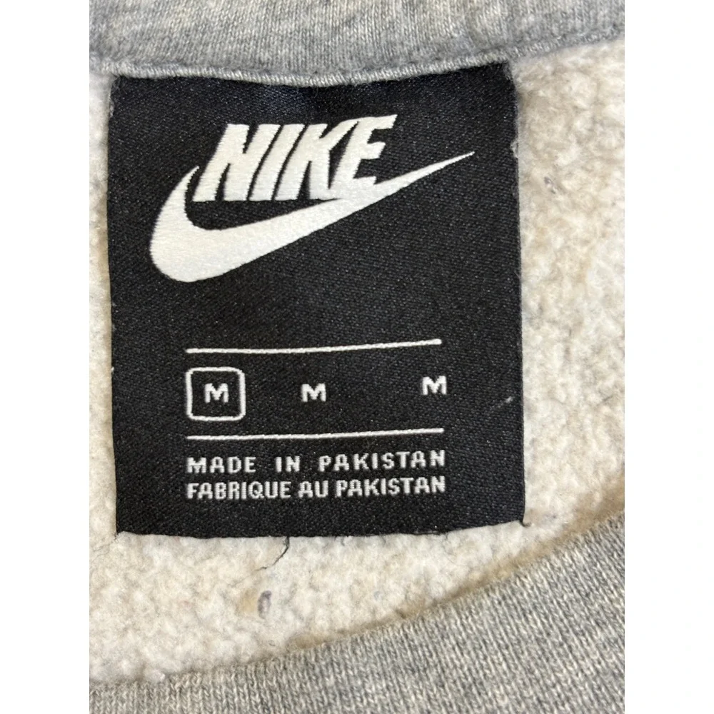 Nike Just‎ Do It Sweatshirt Mens Medium Gray Fleece Crewneck Pullover Graphic